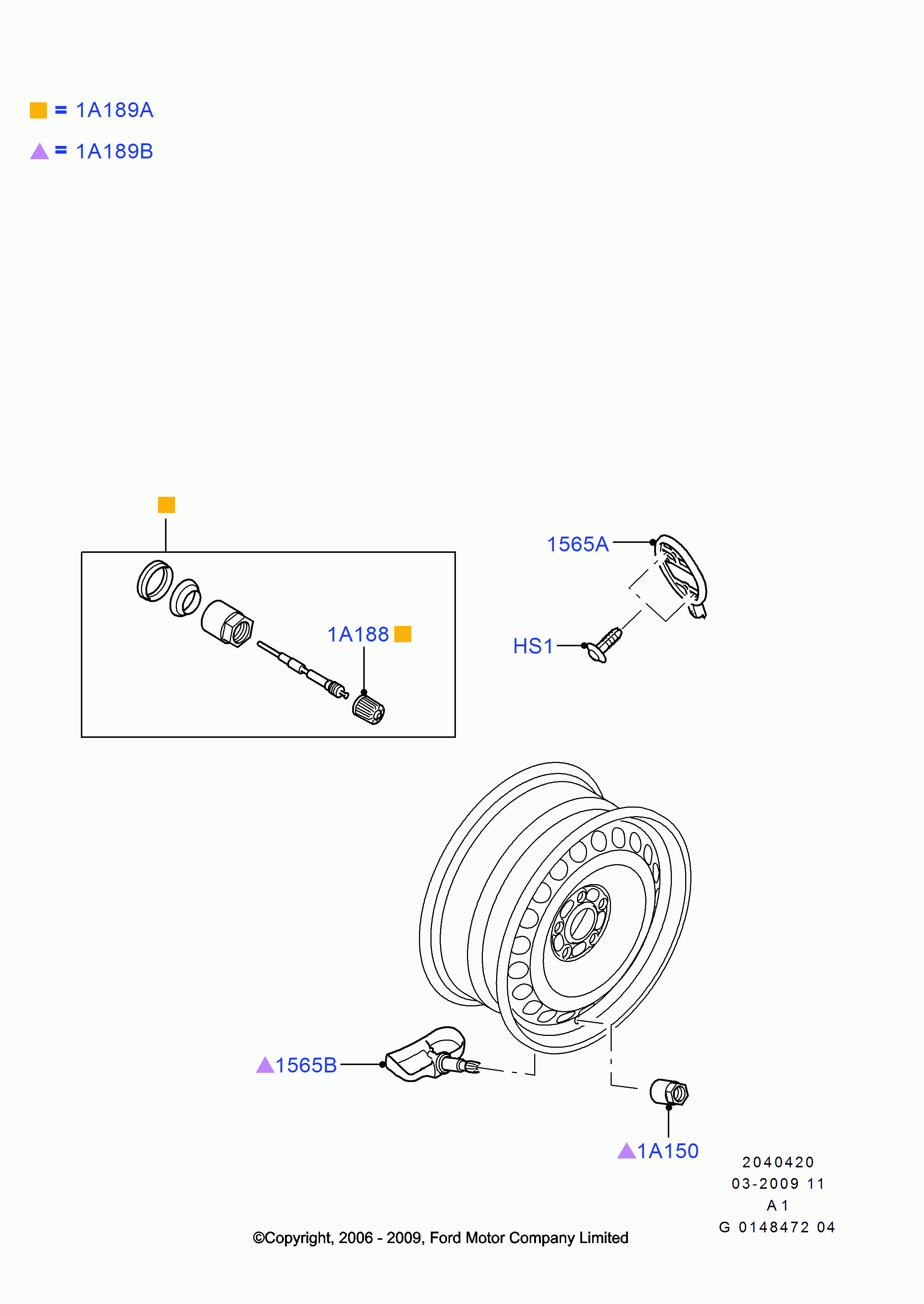 FORD 1757231 - Set za popravku, ventil (sist. kontr. prit. u pneumaticima) parts5.com