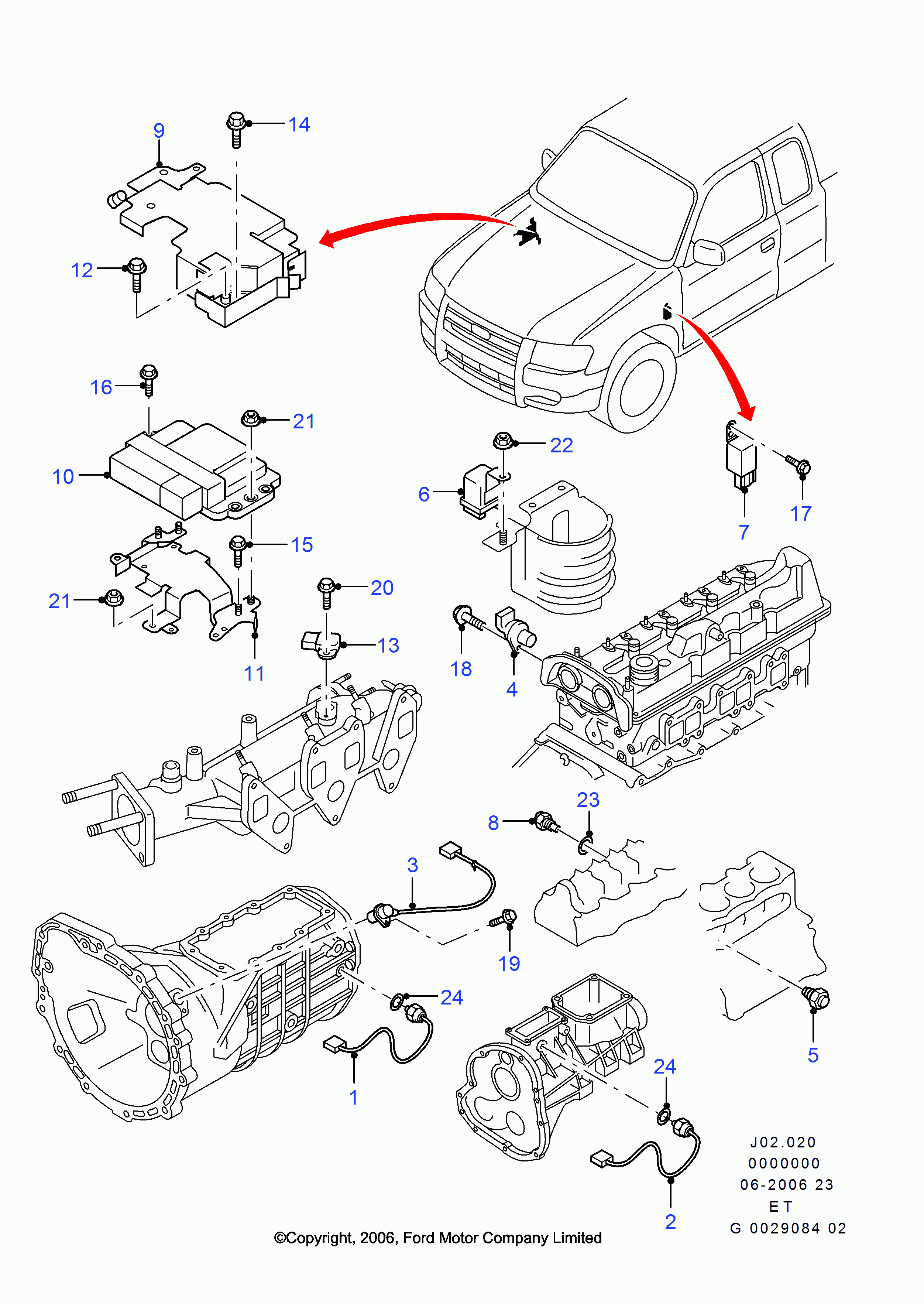 FORD 1 448 387 - Senzor, tlak punjenja parts5.com