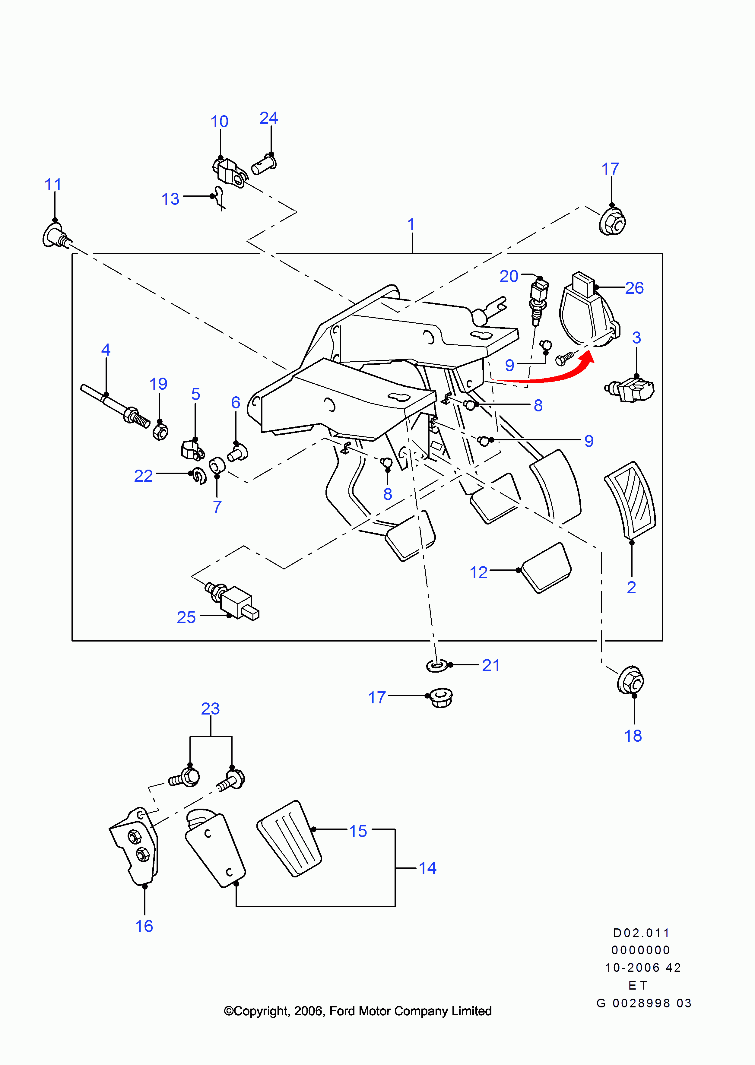 FORD 3 922 097 - Switch, clutch control (cruise control) parts5.com