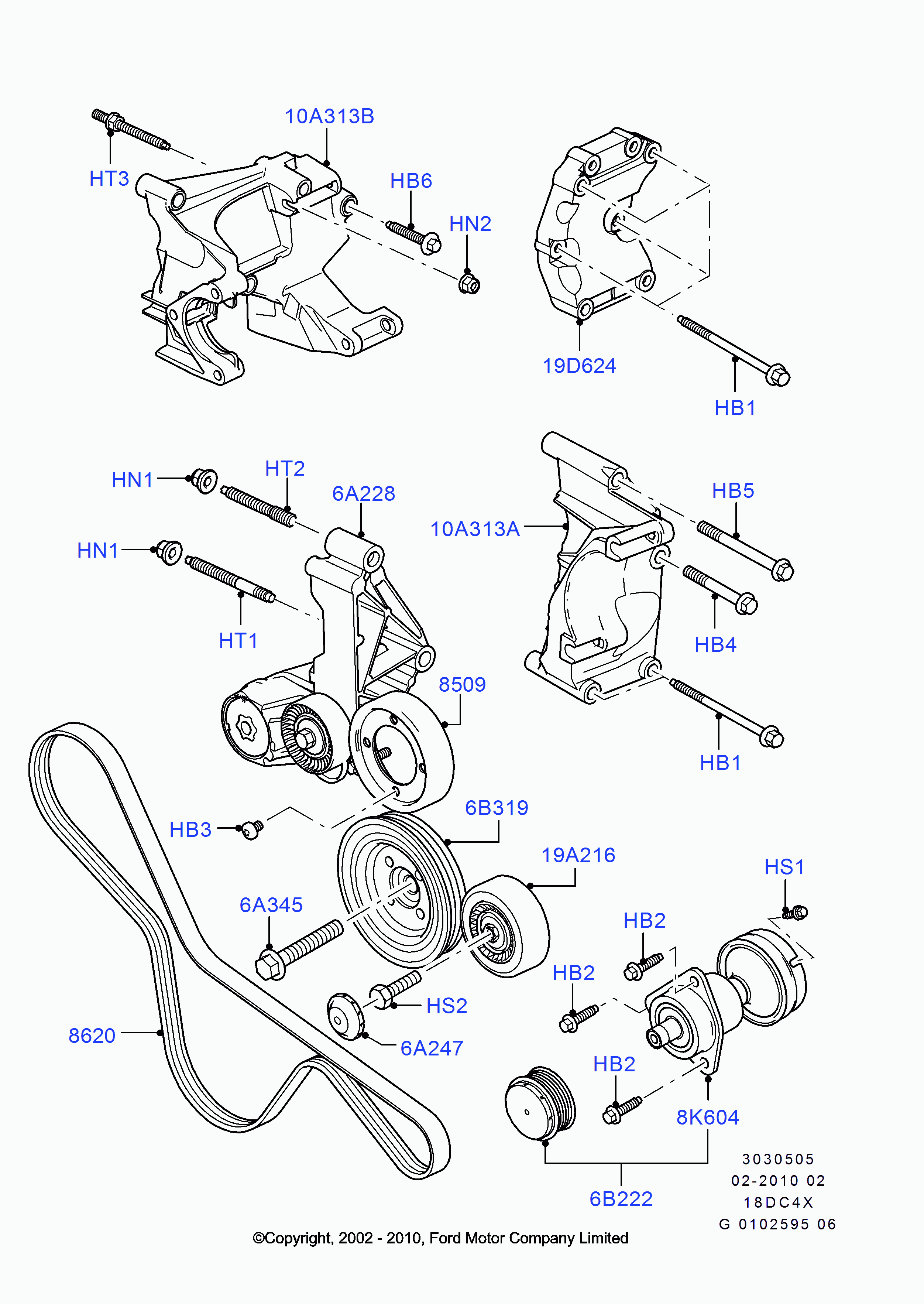 FORD 1494787 - Kanallı V kayışı parts5.com