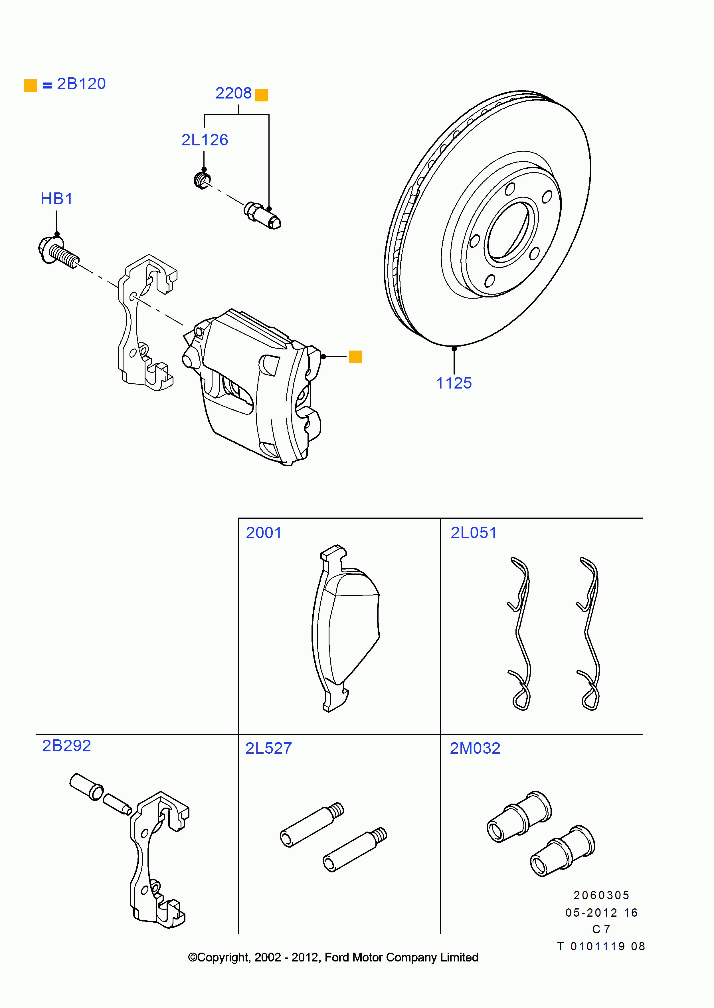 FORD 4387362 - Accessory Kit for disc brake Pads parts5.com