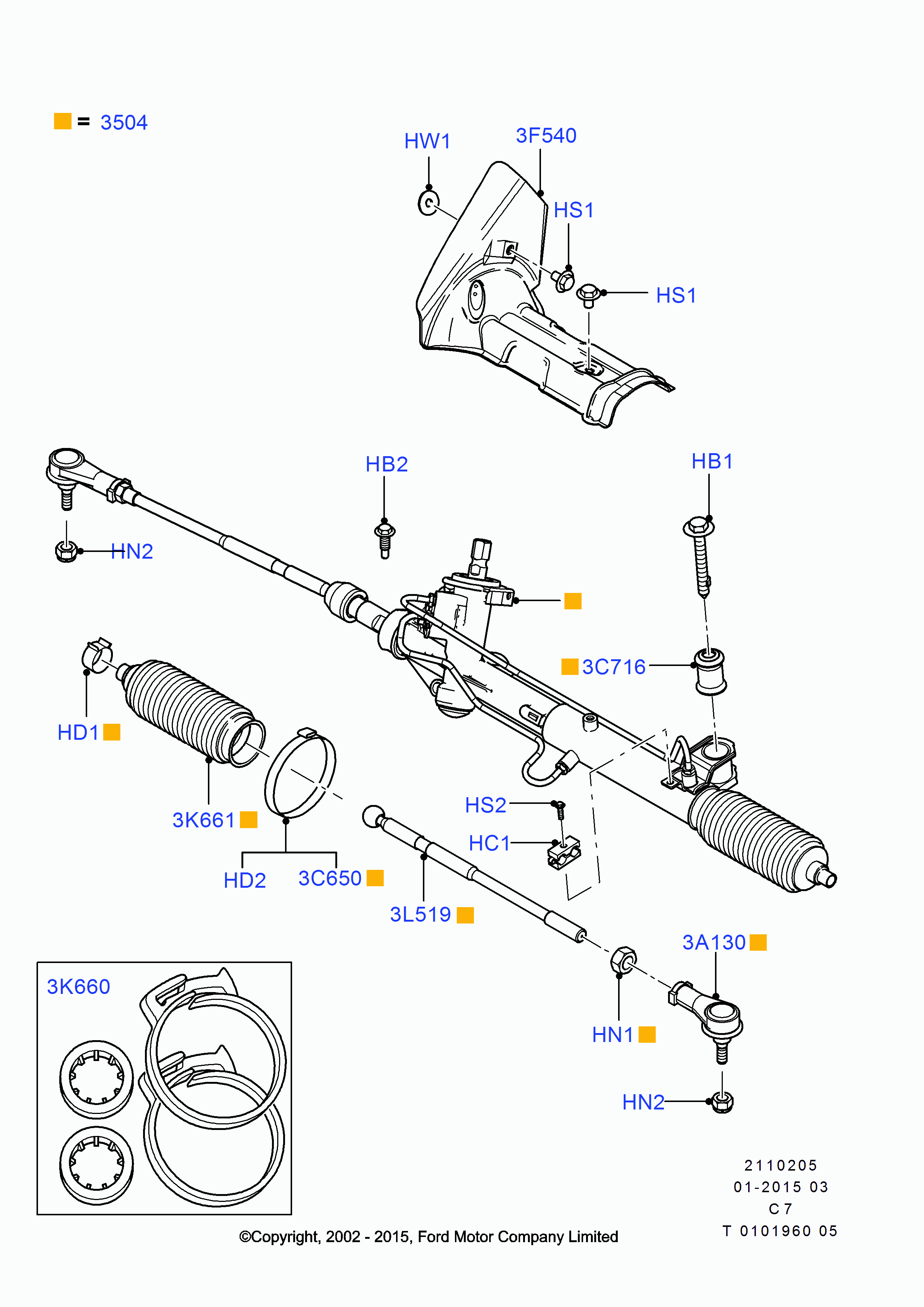 FORD 4381841 - Manżeta riadenia - opravná sada parts5.com