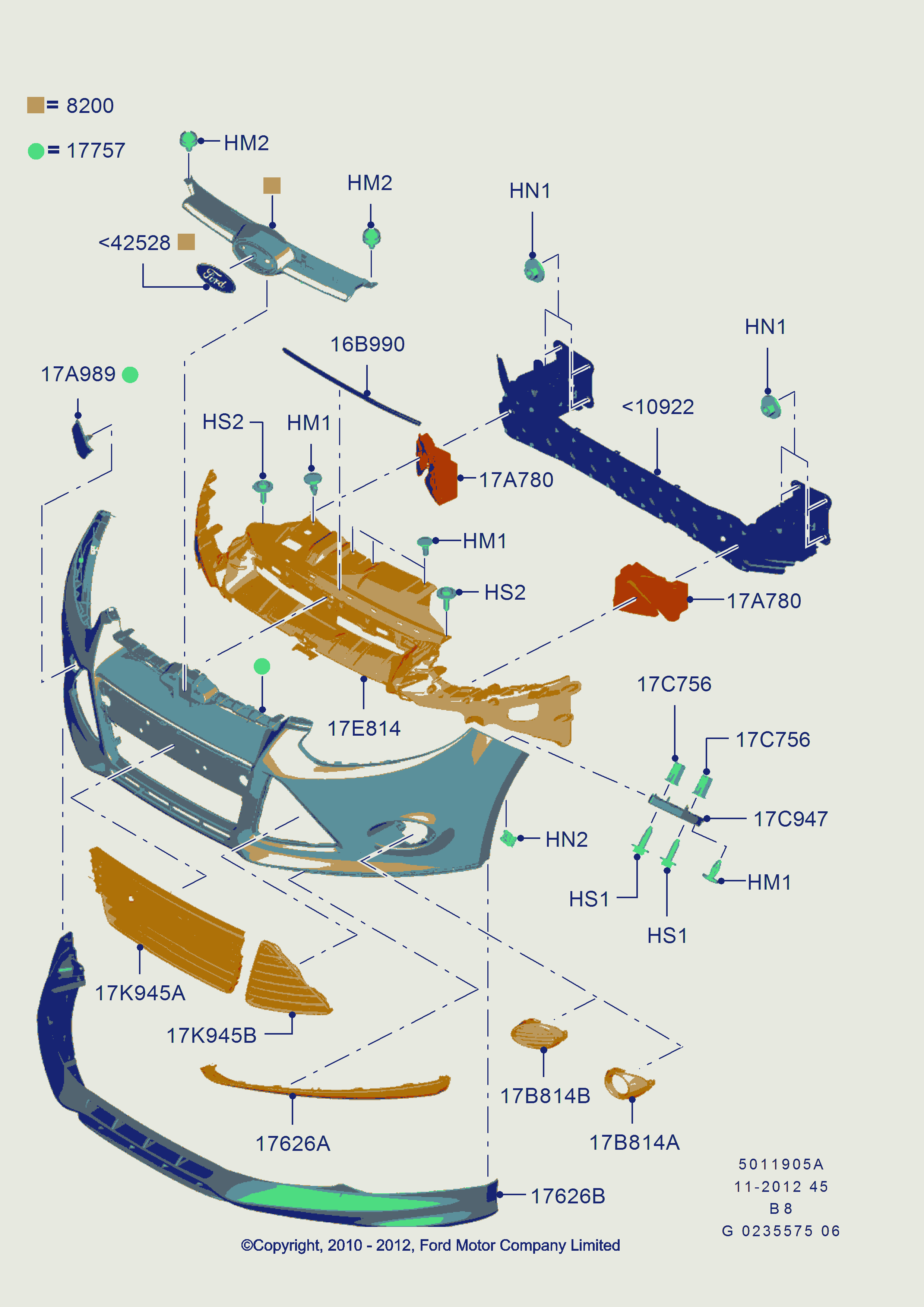 FORD 1719221 - Õhuvõre, põrkeraud parts5.com