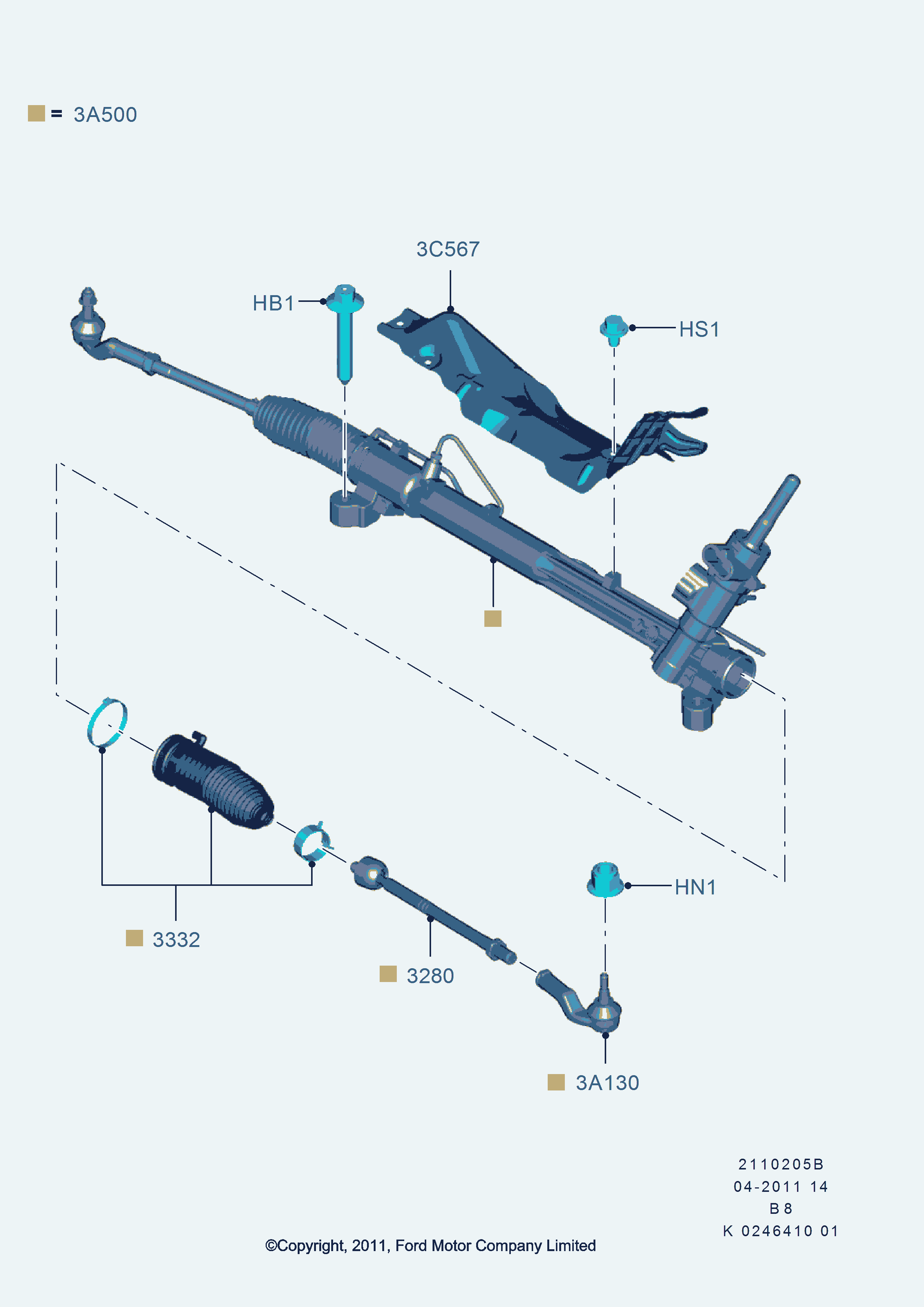 FORD 1730934 - Vezetőkar fej parts5.com