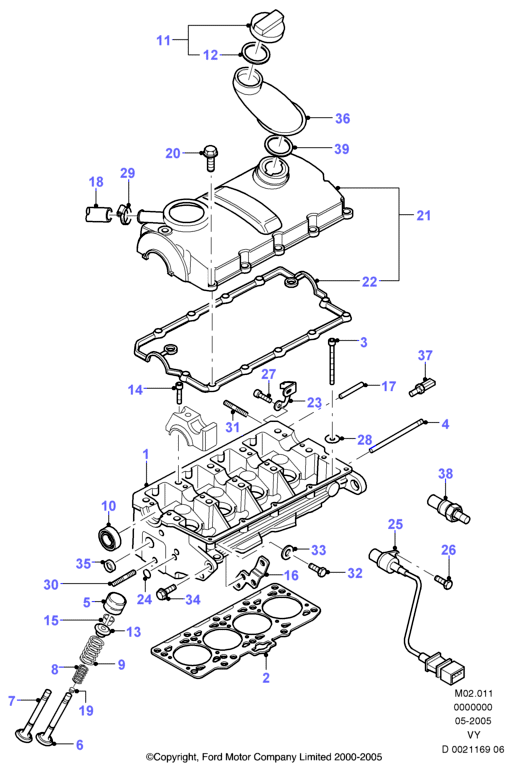 FORD 1 232 133 - Tesniaci krúżok vačkového hriadeľa parts5.com