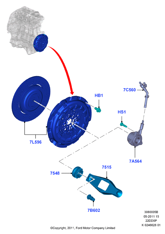 FORD 4412070 - Rulment de presiune parts5.com