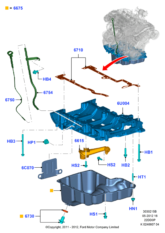 FORD 1 748 632 - Conta seti, yağ karteri parts5.com