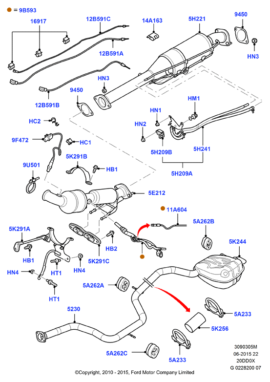 FORD 1 875 271 - Conector teava, sistem de esapament parts5.com