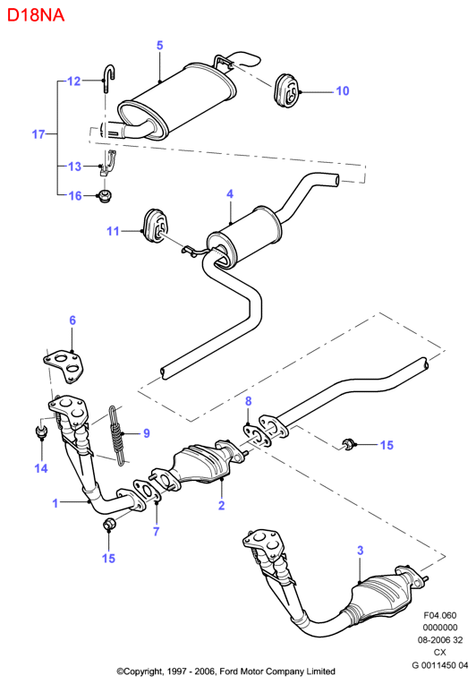 FORD 1 201 121 - Garnitura, racord evacuare parts5.com