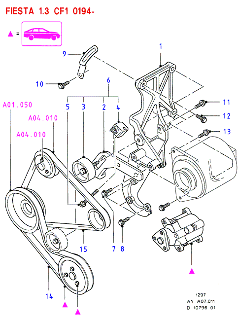 FORD 7040340 - Correa trapecial poli V parts5.com