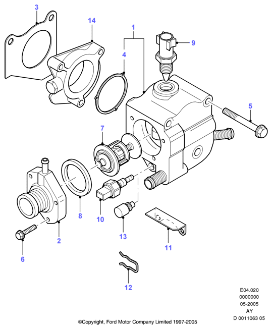 FORD 1 001 993 - Termostato, refrigerante parts5.com