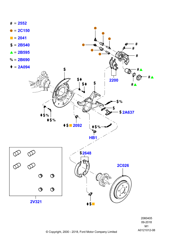 FORD 4533416 - Vezetőpersely-készlet, féknyereg parts5.com