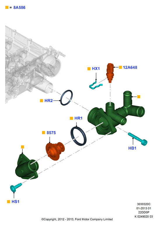 FORD 1130311 - Garnitura, galerie admisie parts5.com