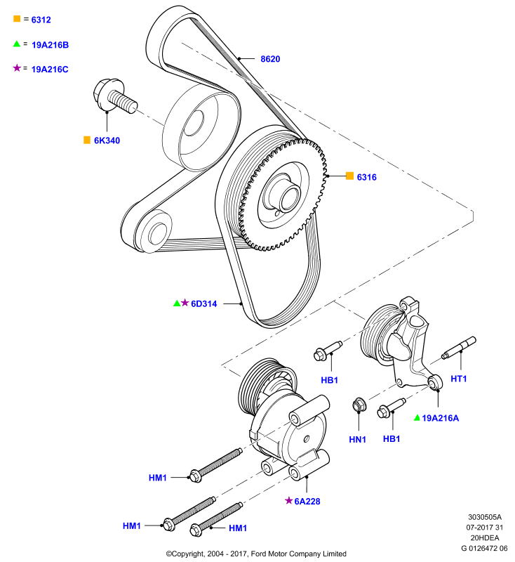 FORD 5227821 - Fulie curea, arbore cotit parts5.com