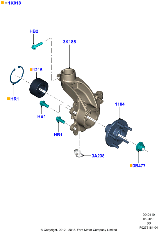 FORD 1796001 - Wheel hub, bearing Kit parts5.com