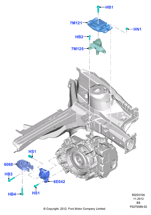 FORD 1751001 - Lagerung, Schaltgetriebe parts5.com