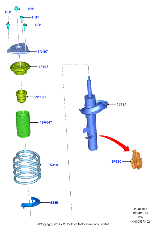 FORD 5166065 - Kit de protection contre la poussière, amortisseur parts5.com