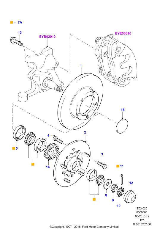 FORD 1 053 115 - Juego de cojinete de rueda parts5.com