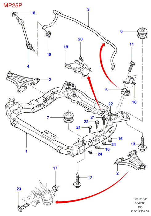 FORD 1479651 - Πείρος στήριξης, βραχίονας ελέγχου parts5.com