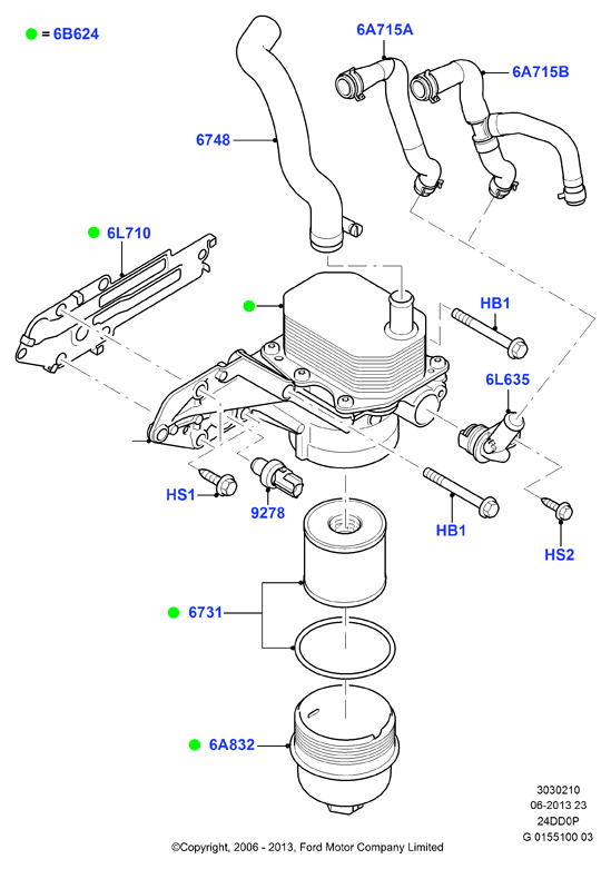 FORD 1717510 - Маслен филтър parts5.com