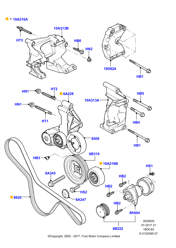 FORD 1 797 879 - V-Ribbed Belt parts5.com