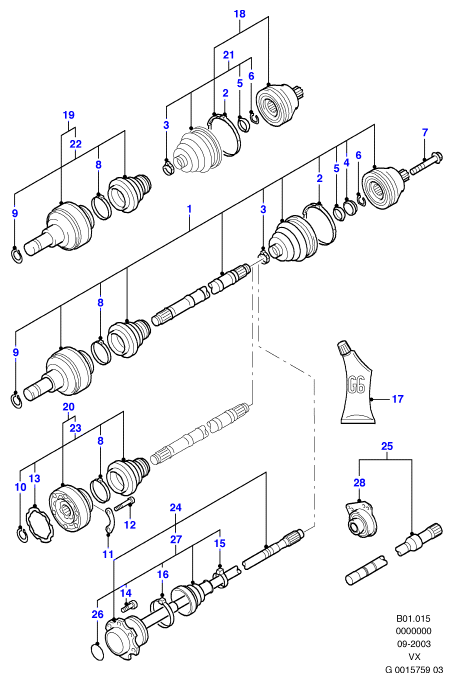 FORD 1075638 - Fuelle, árbol de transmisión parts5.com