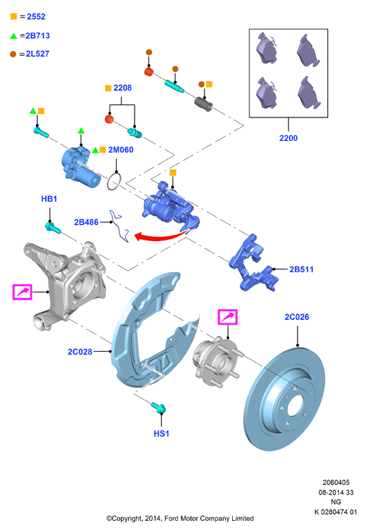 FORD 5181355 - Jeu de douilles de guidage, étrier de frein parts5.com