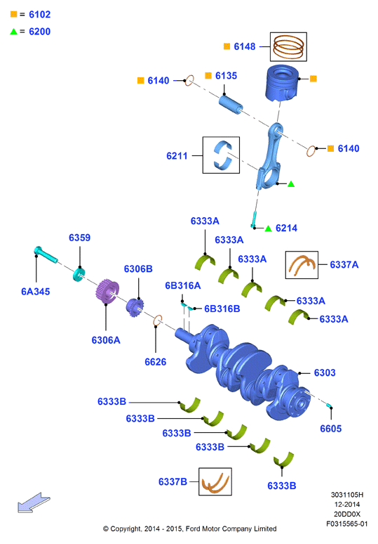 FORD 1250298 - Triger kayışı seti parts5.com