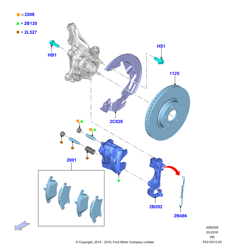 FORD 1884555 - Brake Pad Set, disc brake parts5.com