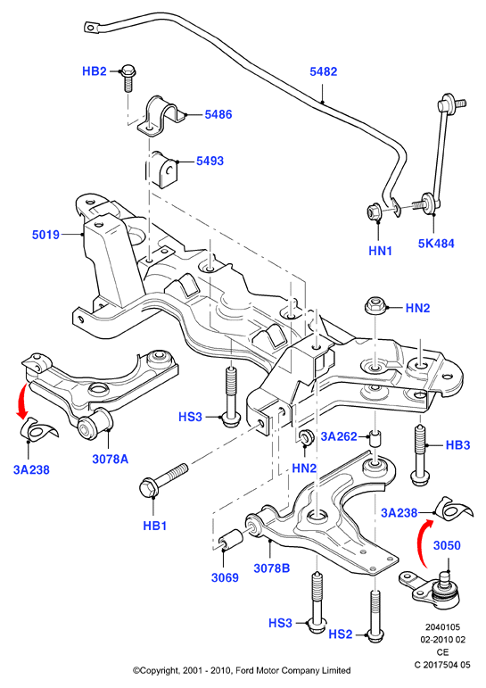 FORD 1038960* - Fastening Bolts, control arm parts5.com