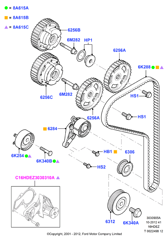 FORD 1057134 - Timing Belt Set parts5.com