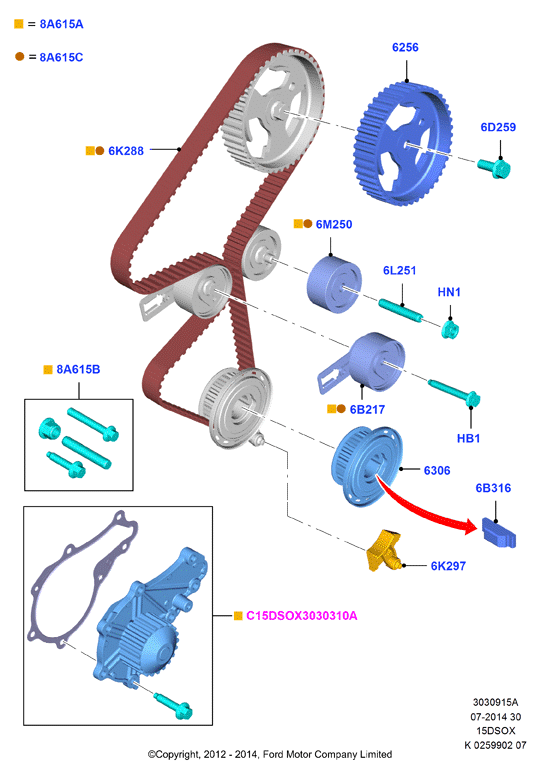 FORD 1872494 - Pasek rozrządu parts5.com