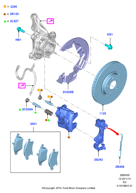 FORD 1682877 - Komplet čaura za vođenje, kočione čeljusti parts5.com