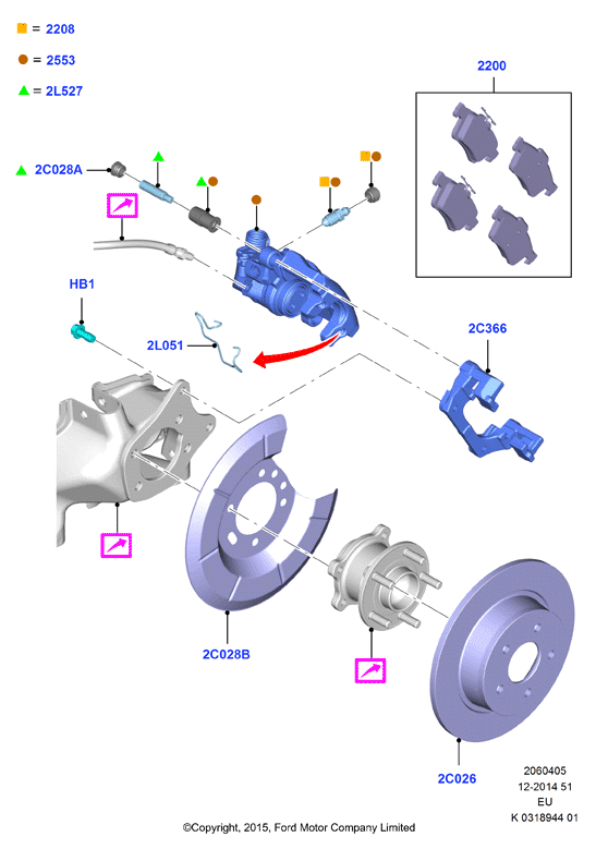 FORD 2210213 - Kočno sedlo parts5.com