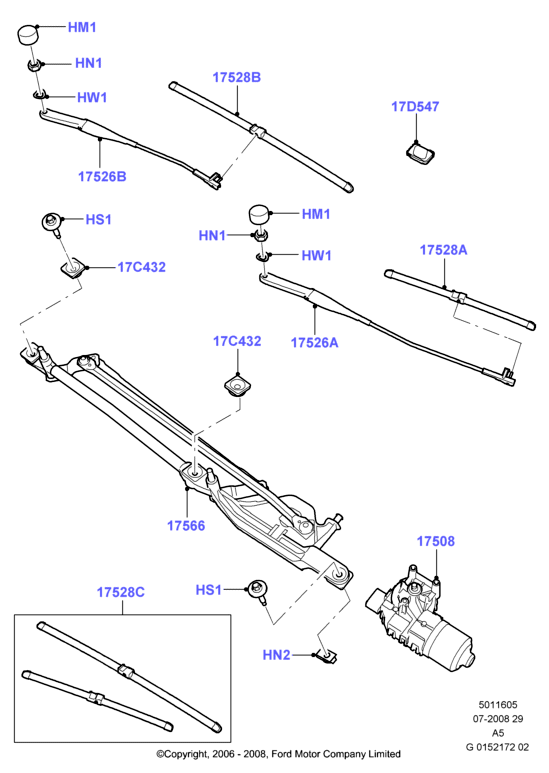 FORD 1680508 - Silecek süpürgesi parts5.com