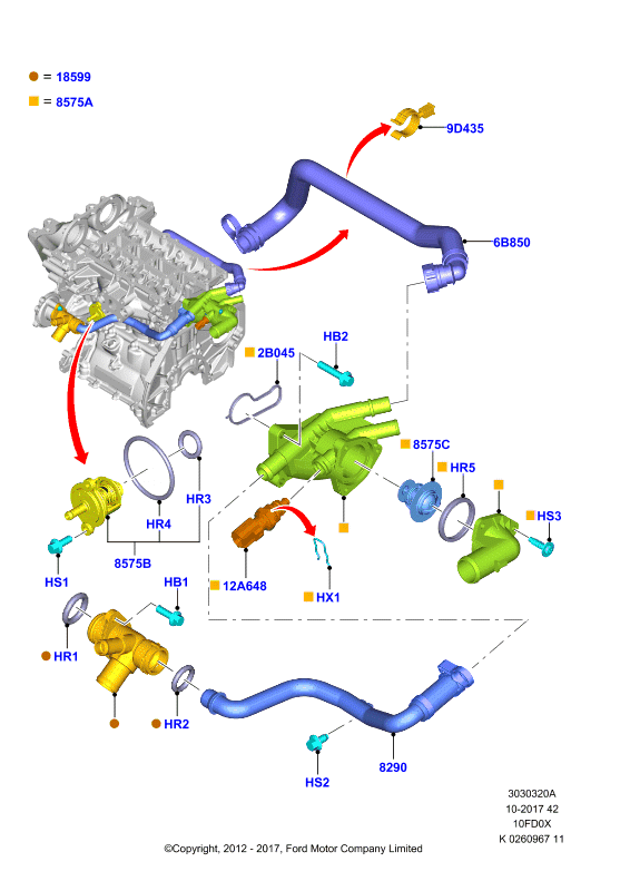 FORD 1 702 985 - Senzor,temperatura lichid de racire parts5.com