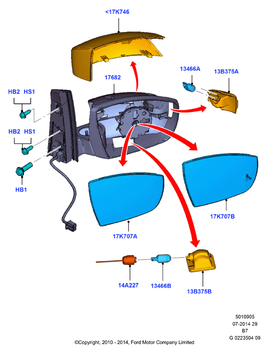 FORD 1736151 - Outside Mirror parts5.com