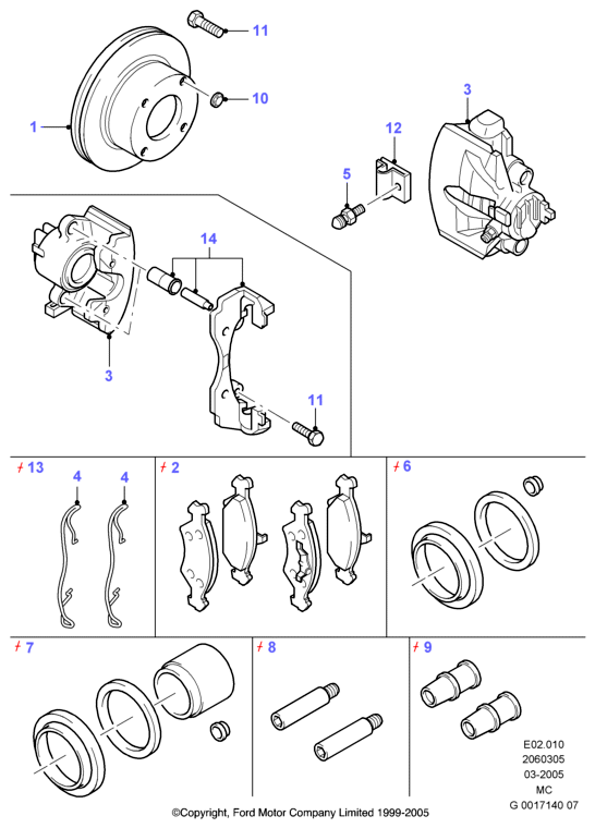 FORD 1041466 - Set accesorii, placute frana parts5.com