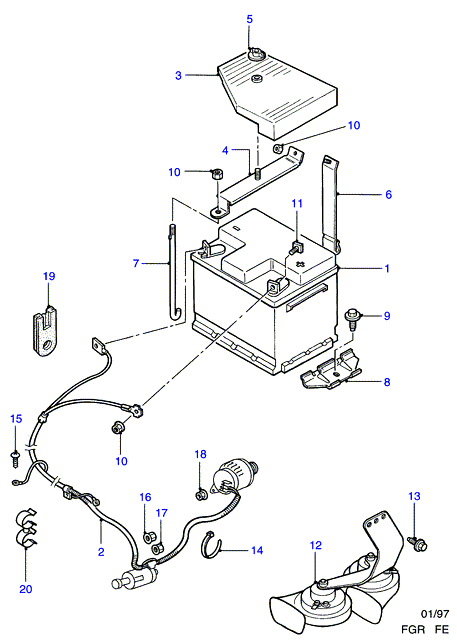 FORD 1445814 - Starter Battery parts5.com