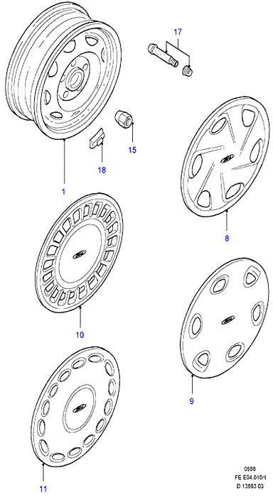 FORD 1 678 260 - Piulita roata parts5.com