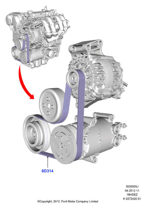 FORD 1809956 - Keilrippenriemen parts5.com