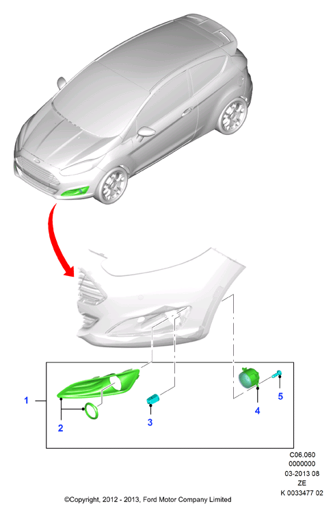 FORD 1840418 - Větrací mřížka, nárazník parts5.com