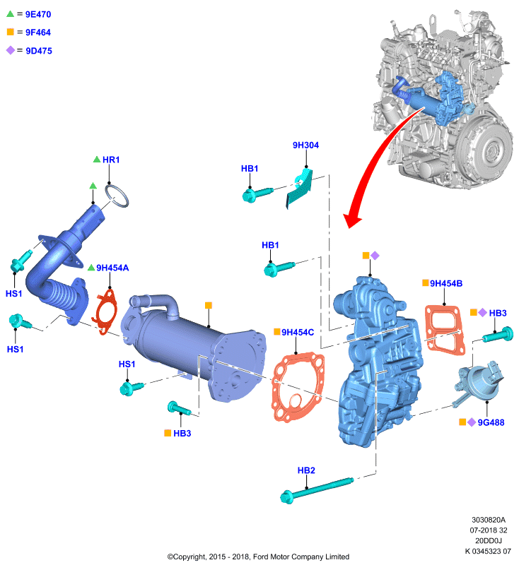 FORD 1754861 - Garnitura, galerie admisie parts5.com