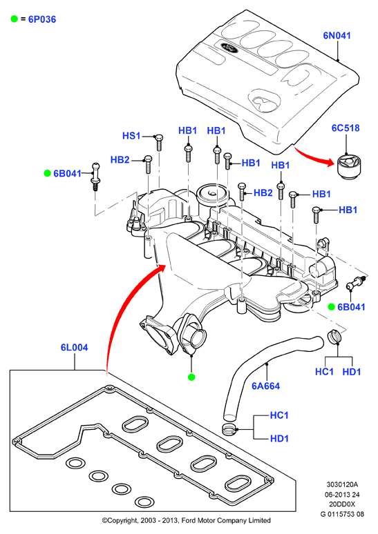 FORD 1 365 586 - Gasket Set, cylinder head cover parts5.com