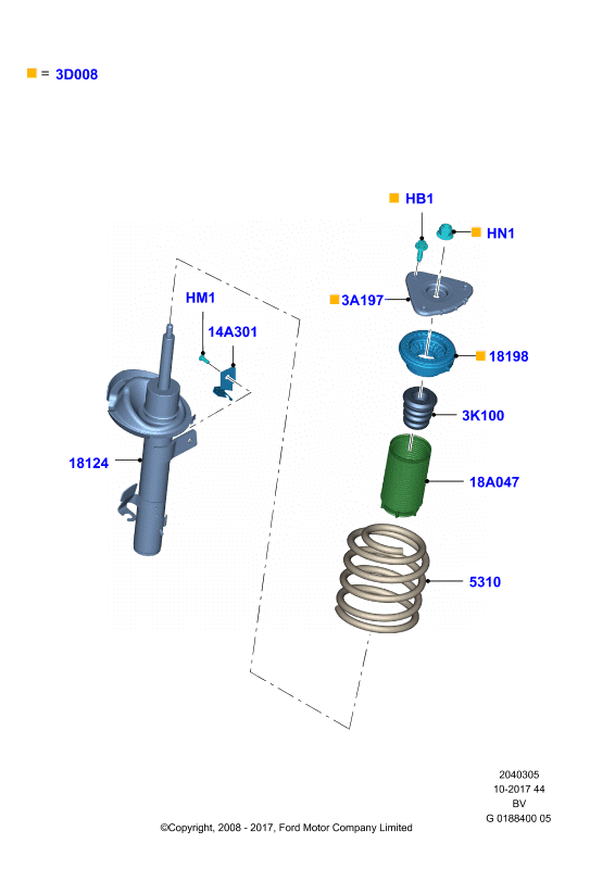 FORD 2036136 - Опора стойки амортизатора, подушка parts5.com