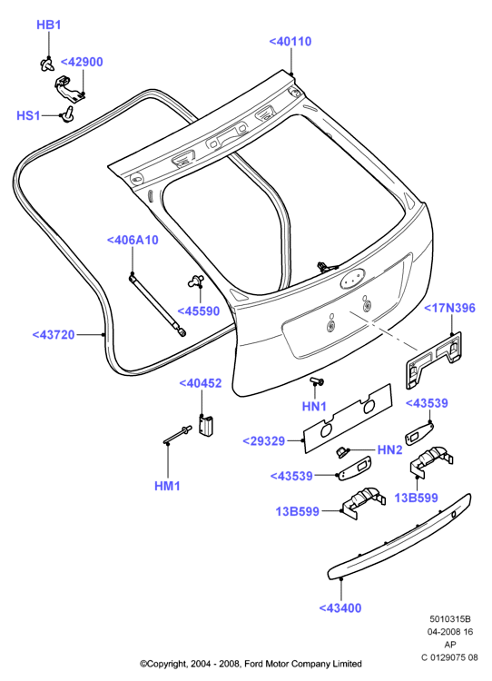 FORD 1321021 - Amortizor portbagaj parts5.com