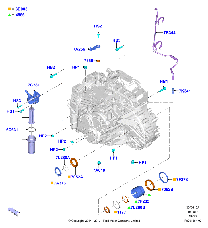 FORD 1493250 - Tesnenie, olejové čerpadlo parts5.com