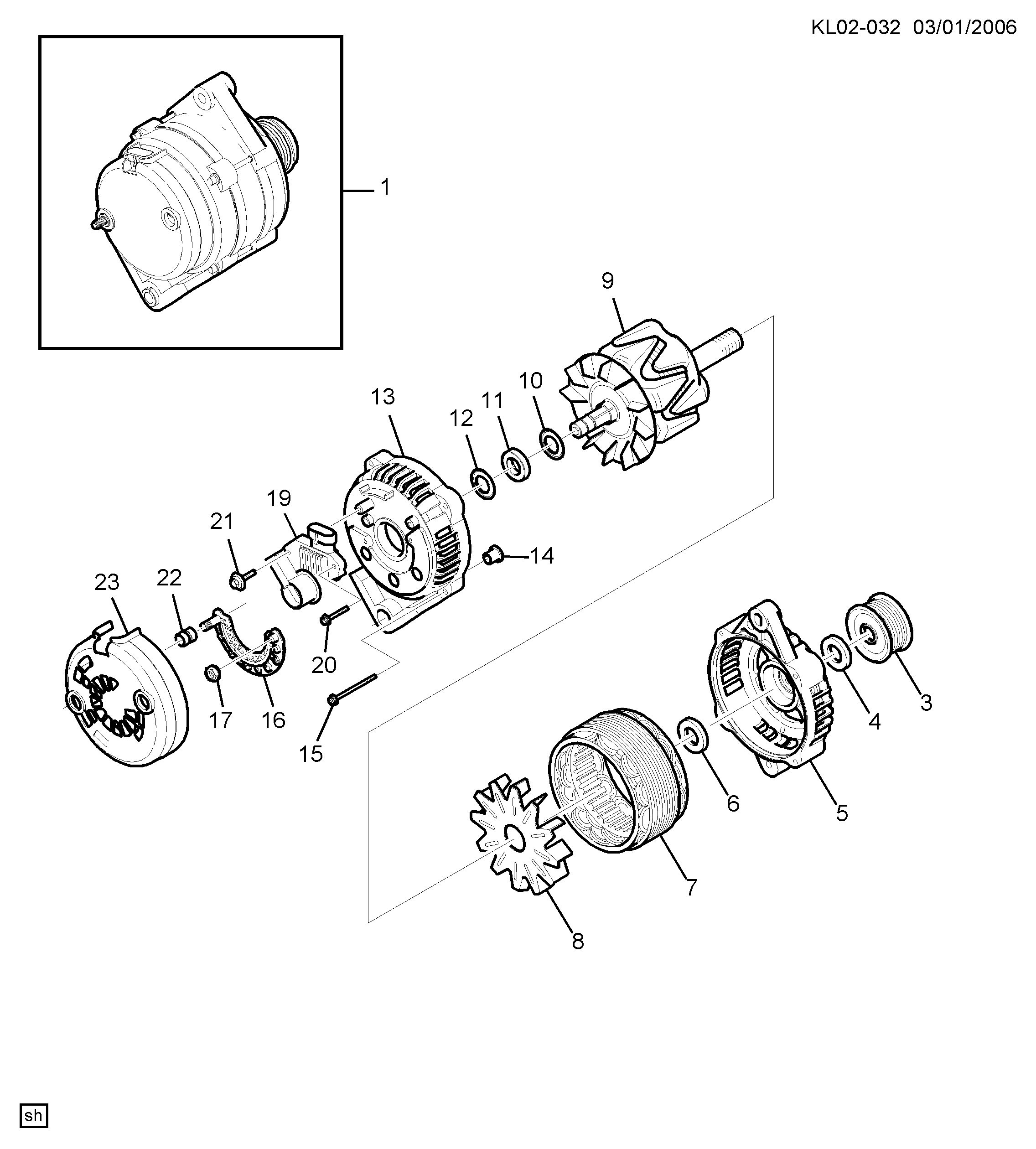 DAEWOO 93743440 - Fulie, alternator parts5.com