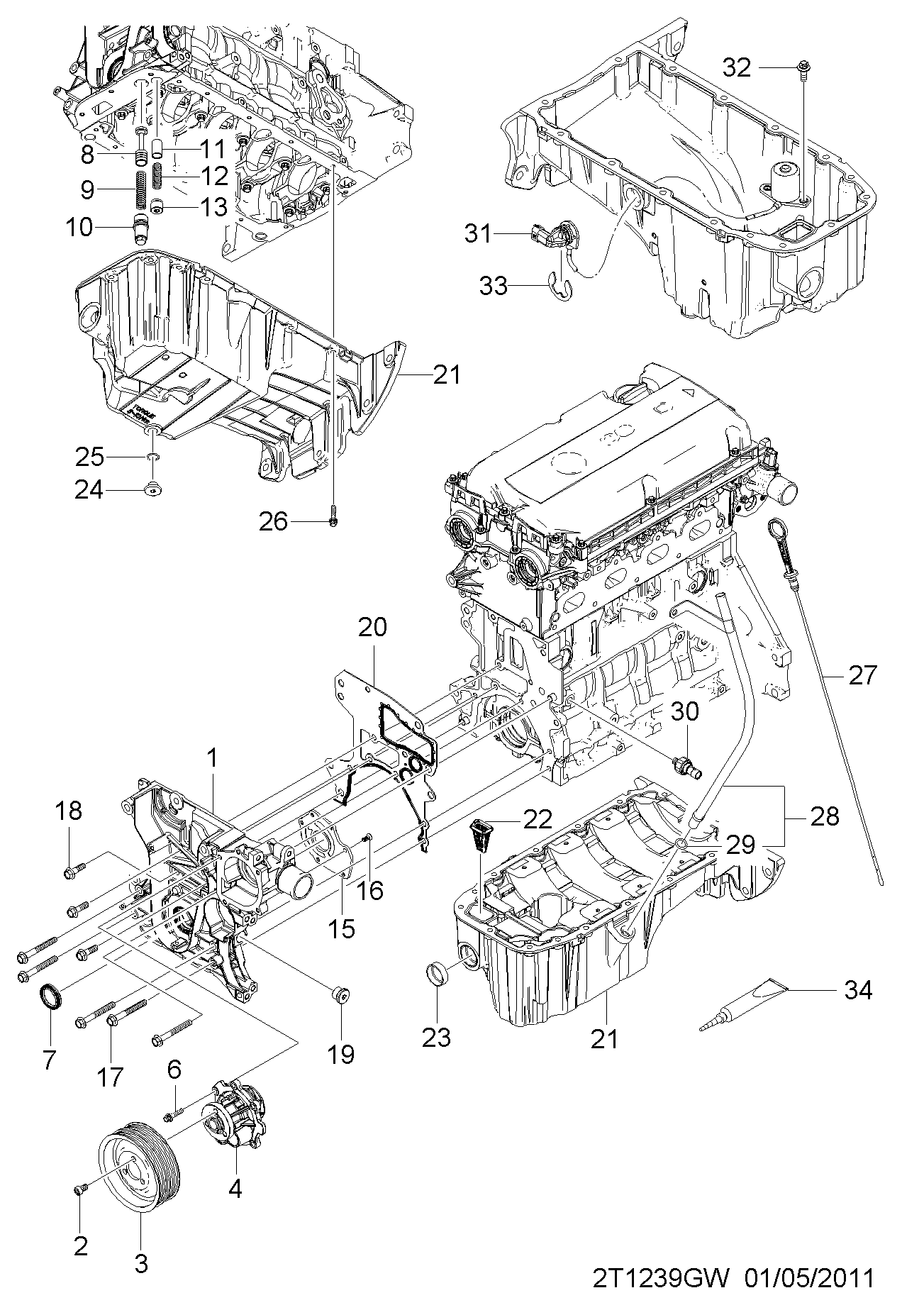 Vauxhall 25194312 - Vesipumppu parts5.com