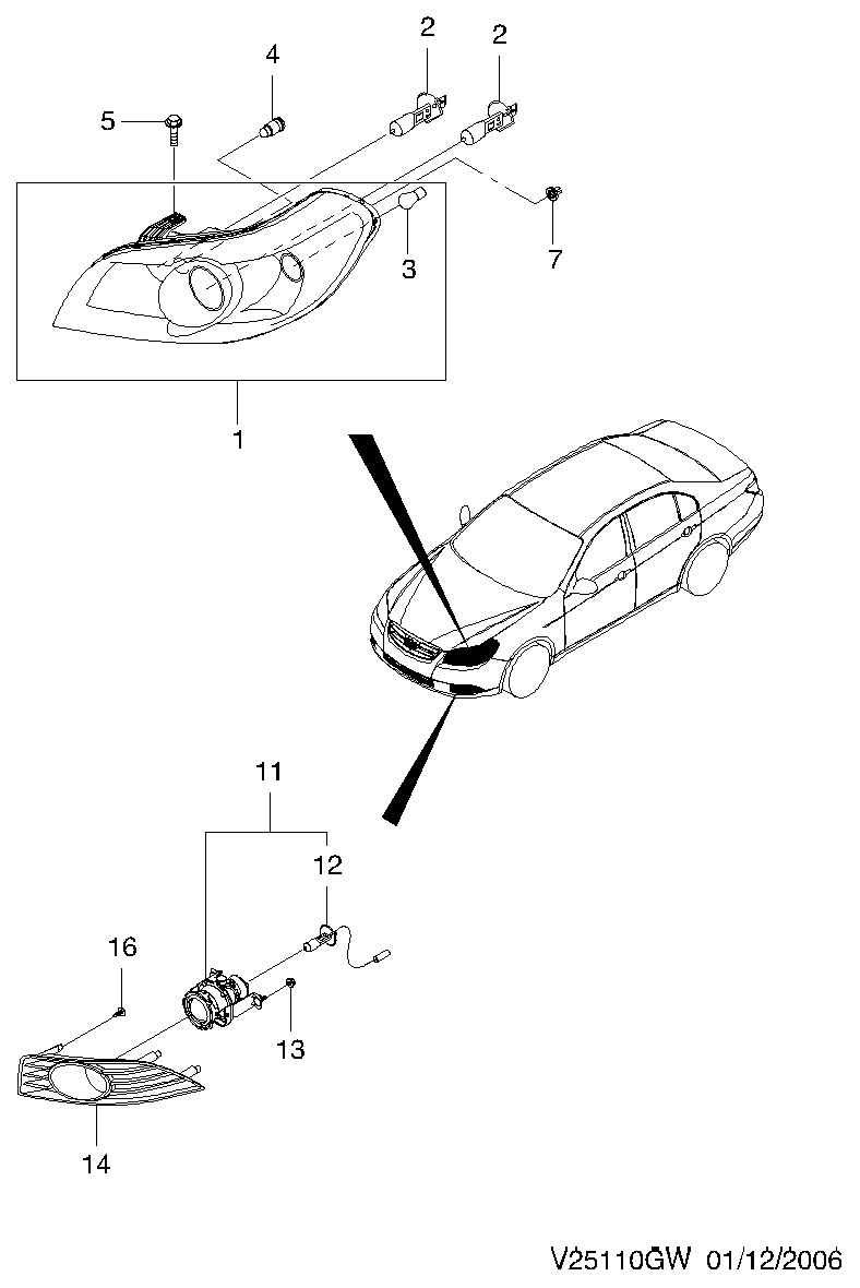 DAEWOO 94535541 - Лампа накаливания, противотуманная фара parts5.com